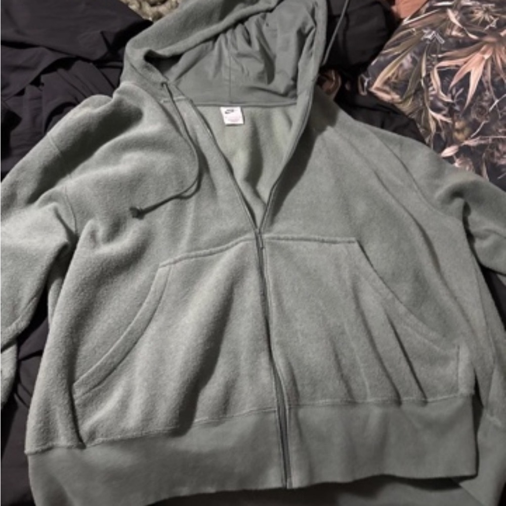 Cozy Sage Green Zip-Up Hoodie